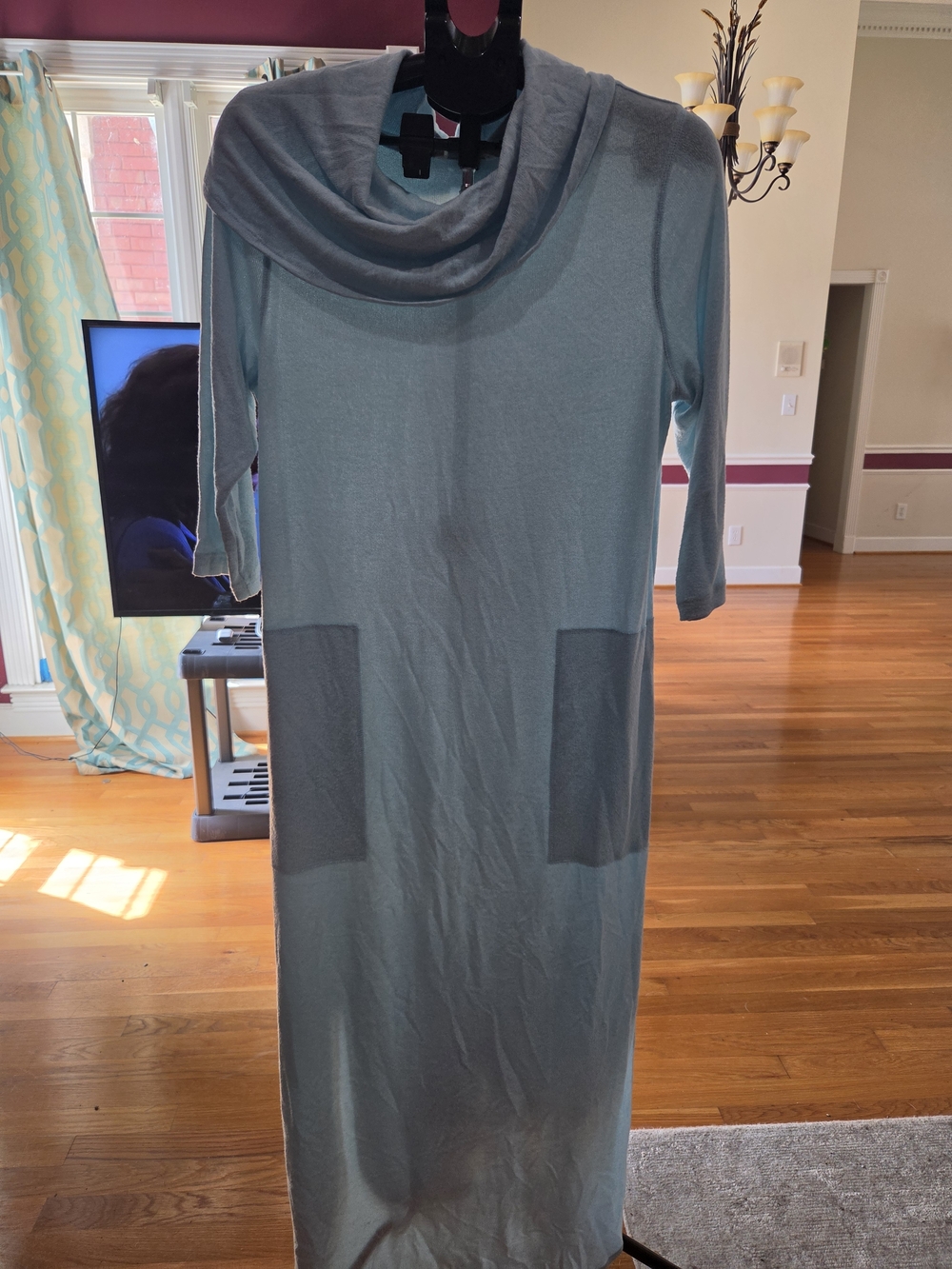 Soft Surroundings Slate Blue Cowl-Neck Maxi Dress